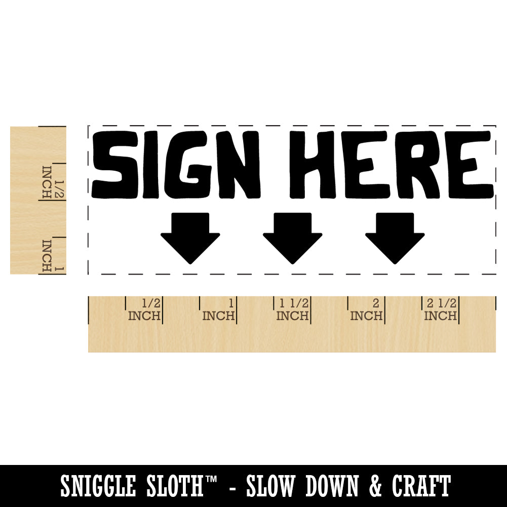 Sign Here Arrows Teacher Student School Self-Inking Rubber Stamp Ink Stamper