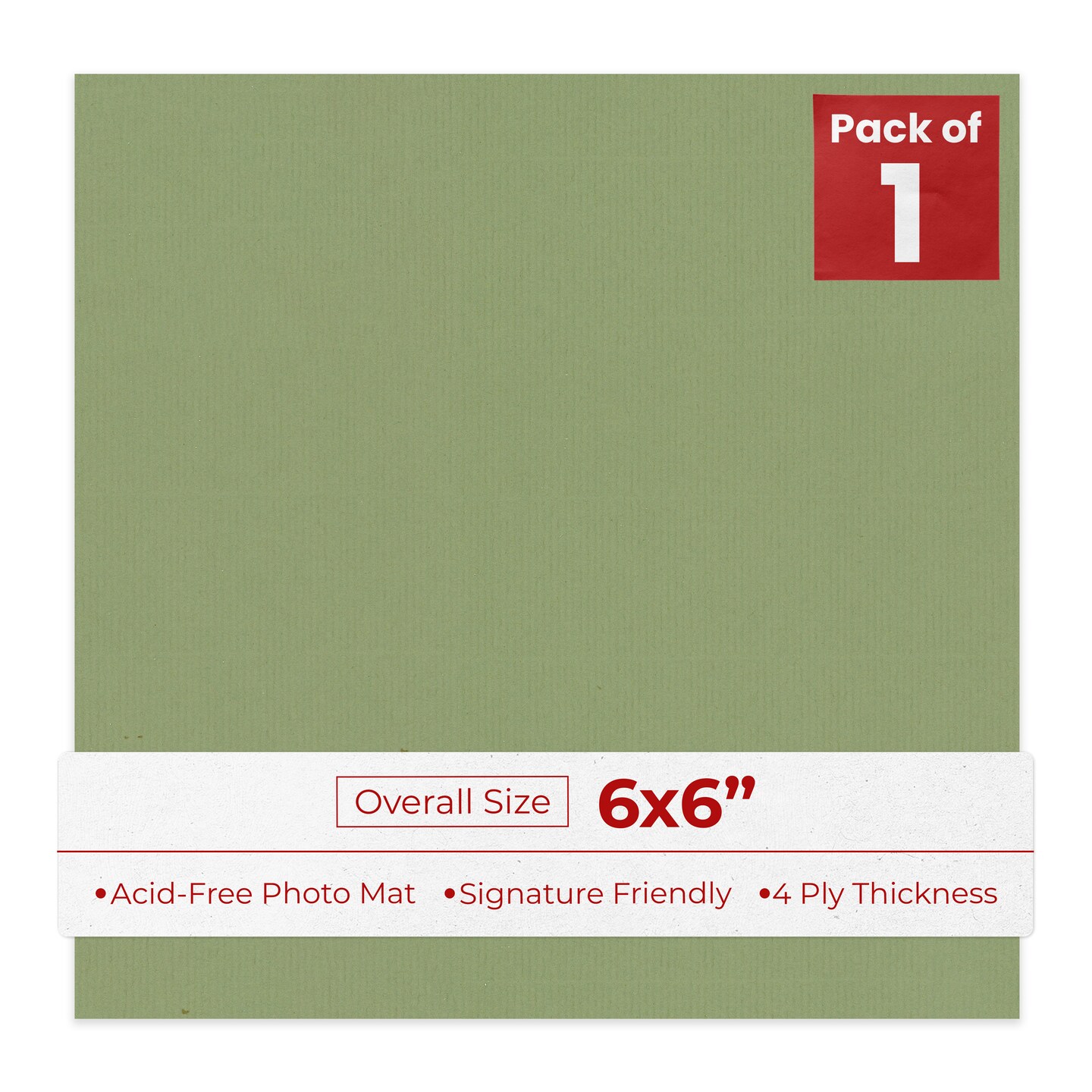 Palm Leaf Green 6x6 Uncut Mat Board - Blank Sheets, No Opening