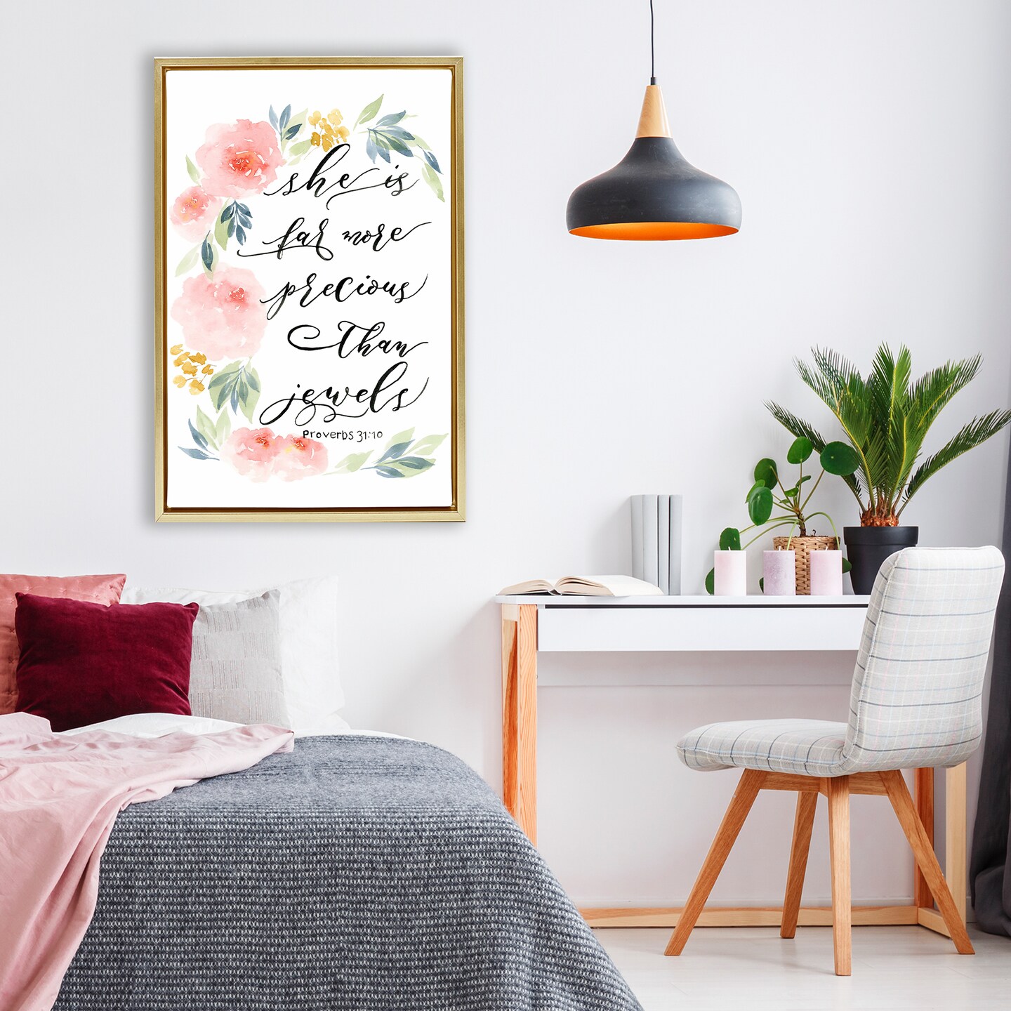 Stupell Industries Far More Precious Than Jewels Floating Frame, design by Lucille Price