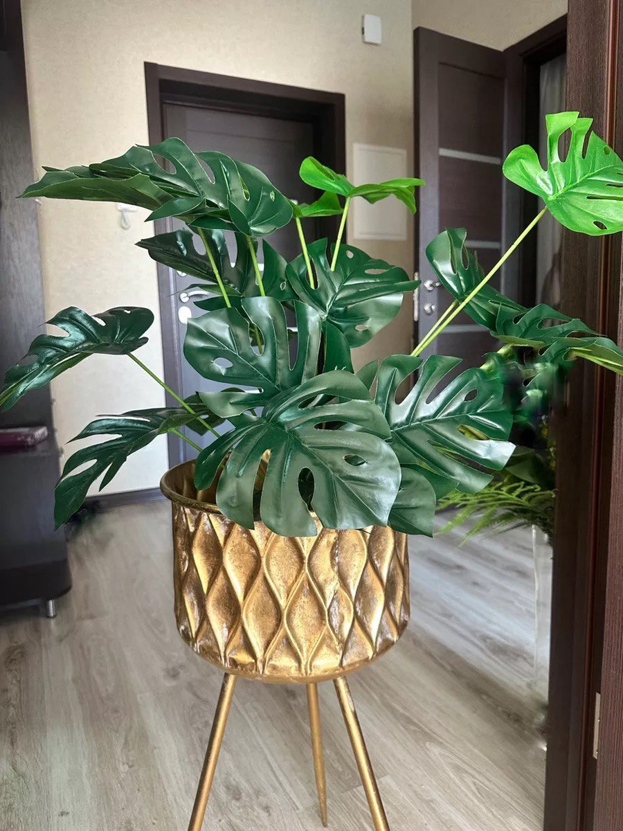 Artificial Monstera Leaves Tree Faux Turtle Leaf Plant for Home Decor Fake Banana Leaves Tree for Office Indoor Outdoor