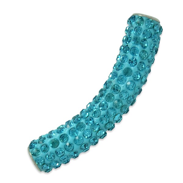 9x45mm Curved Rhinestone-Studded beads