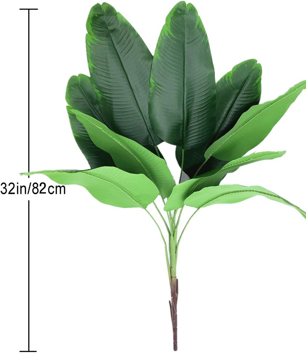 Bird of Paradise Silk Artificial Plant Faux Banana Leaf Tree Fake Tropical Palm Tree for Home Decor Indoor Floor Plant