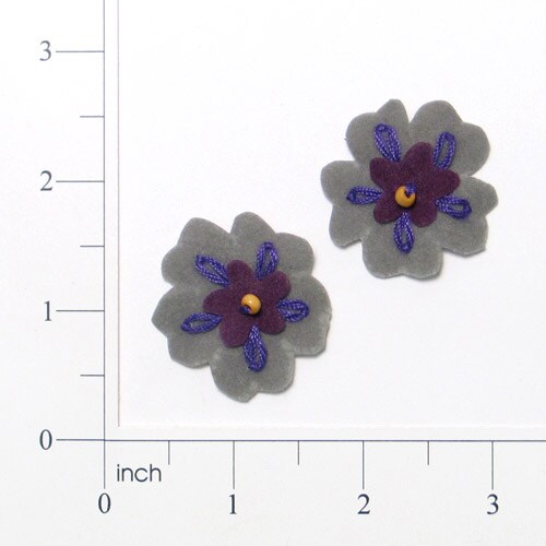 Flower Faux Suede Applique/Patch Pack of 2