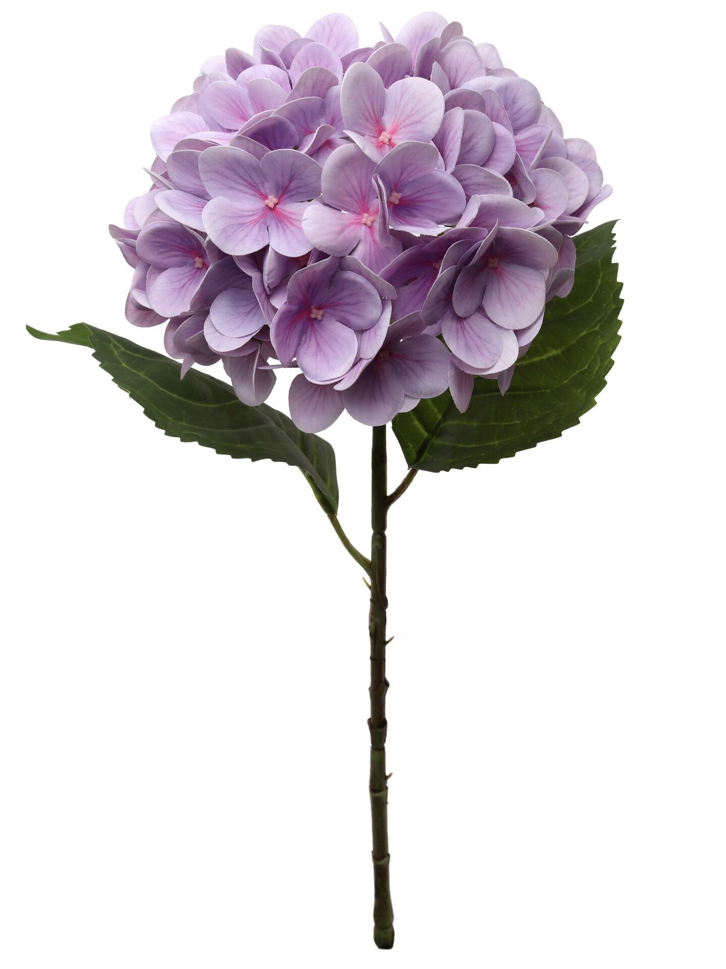 17.75" Lavender Hydrangea Stem Lifelike 8" Bloom – 1pc
