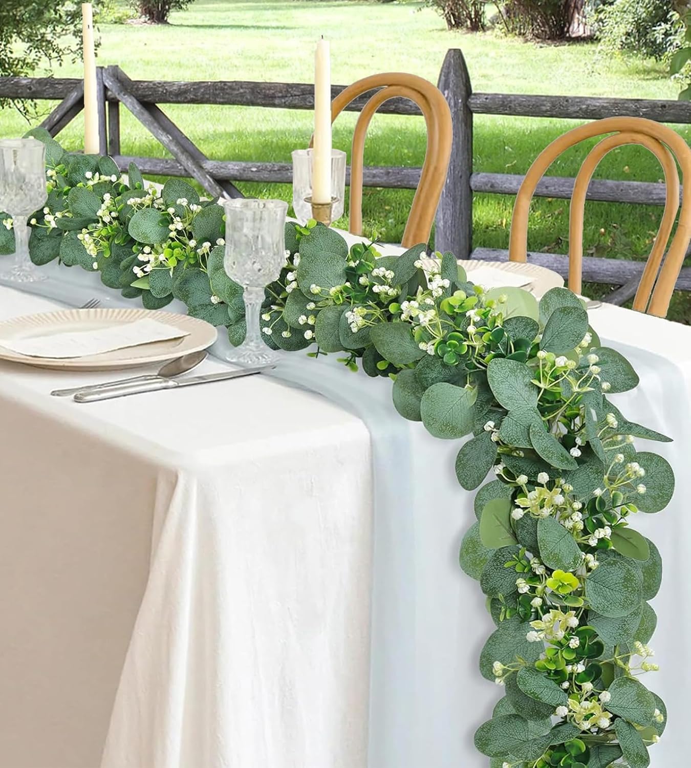 Greenery Garland Artificial Ivy Greenery Eucalyptus Spring Garland Fake Hanging Vines Fake Ivy Leaves Table Decor Green Hanging Vine Decor Artificial Vine Plants Backdrop for Home Outdoor Indoor Decor