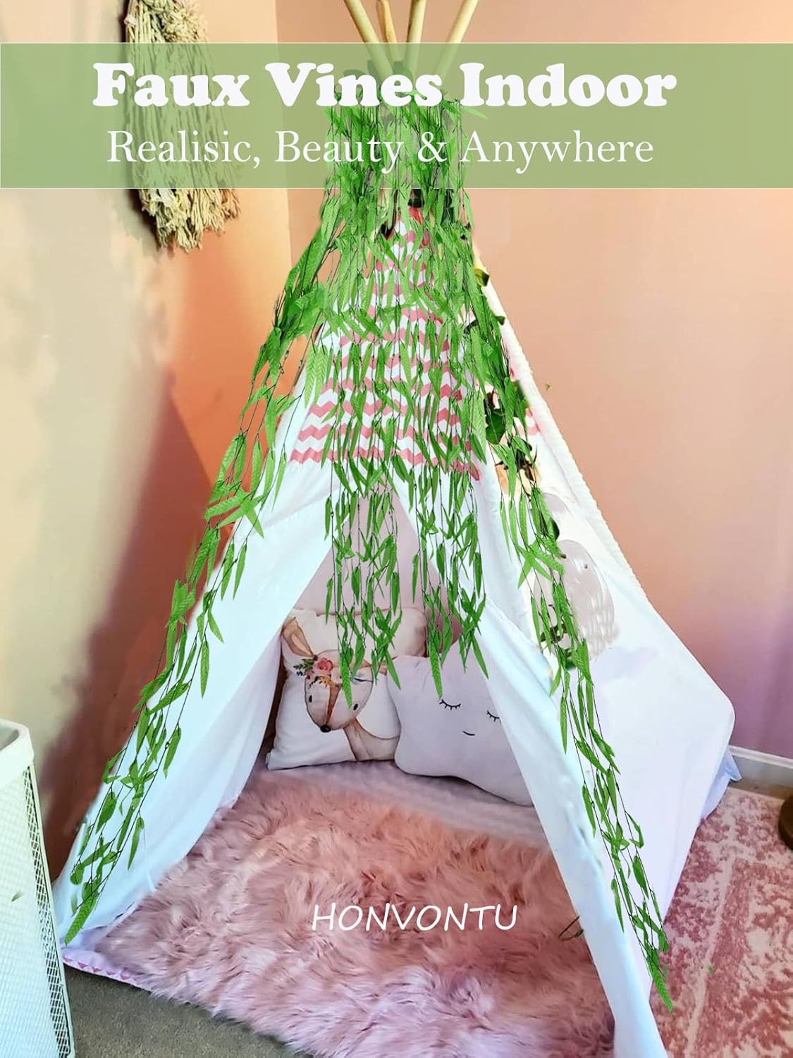 100 pcs 600 Ft Artificial Ivy Vines for Home, Party & Wedding Decor