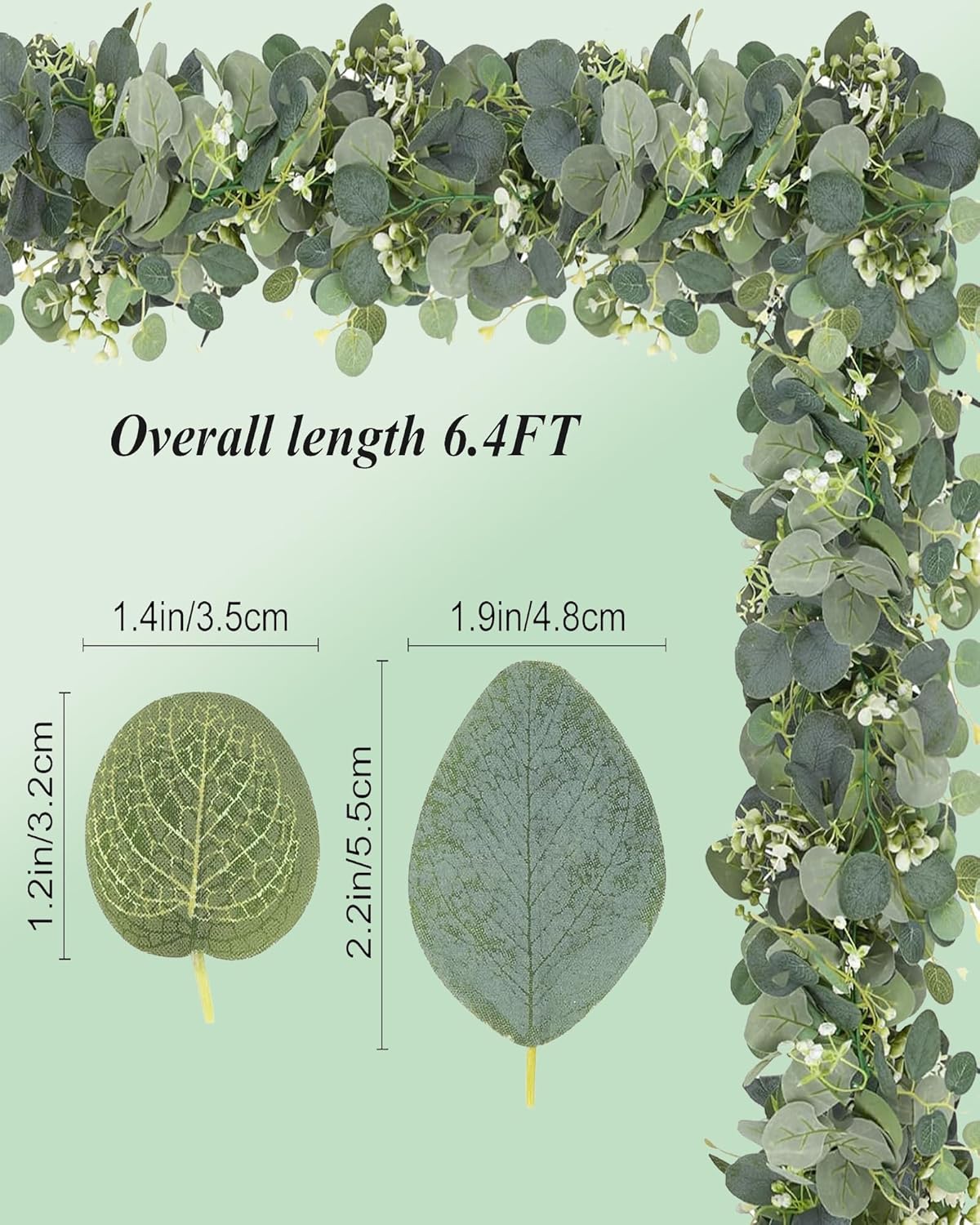 Greenery Garland Artificial Ivy Greenery Eucalyptus Spring Garland Fake Hanging Vines Fake Ivy Leaves Table Decor Green Hanging Vine Decor Artificial Vine Plants Backdrop for Home Outdoor Indoor Decor