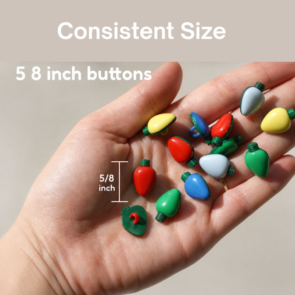 Buttons Galore 50+ Christmas Lights Button Super Value Pack for DIY Craft and Sewing Projects