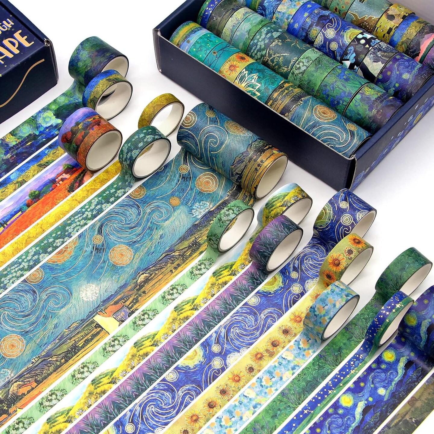36 Rolls Van Gogh Vintage Gold Washi Tape