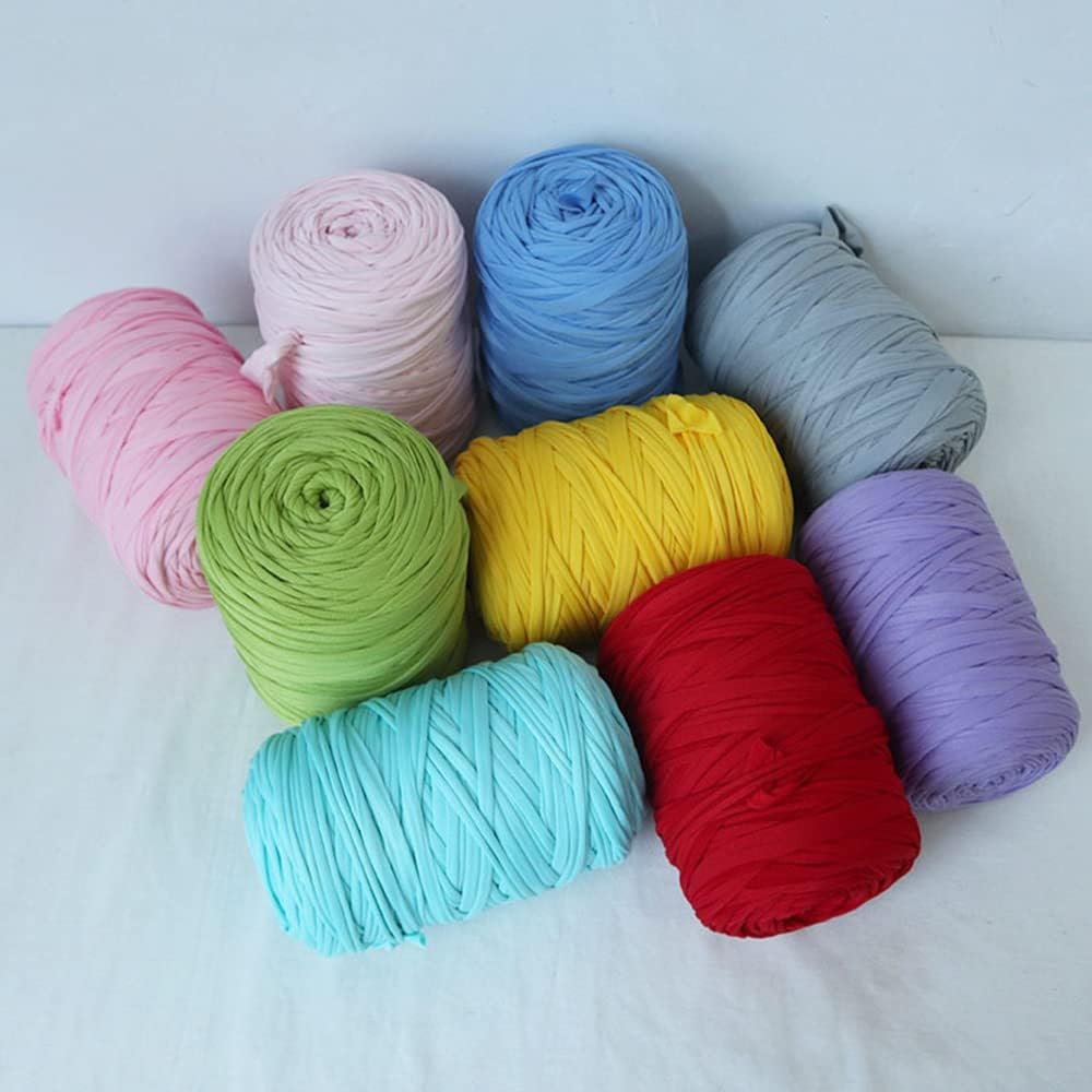 5.9 Inches - T-Shirt Yarn Knitting Yarn Fabric Crochet Cloth(Light Cream)