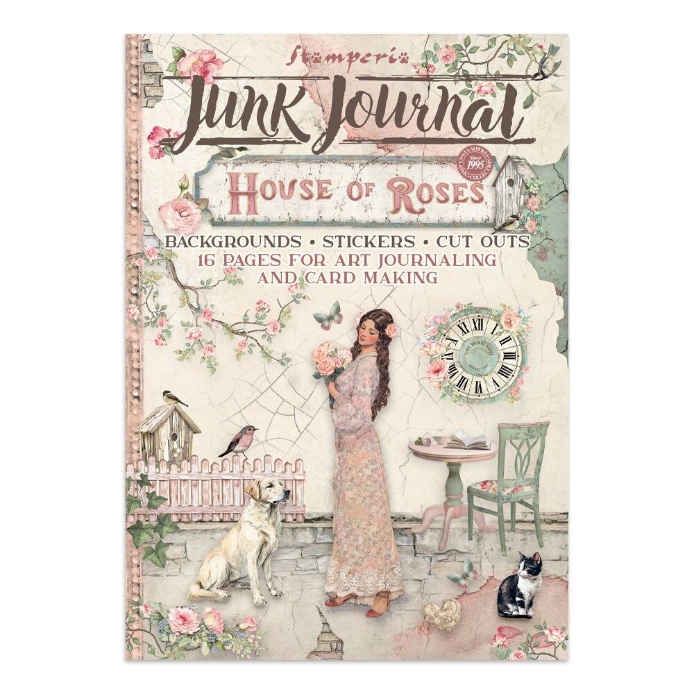 Stamperia Junk Journal Stickers, Cut-outs & Backgrounds-House of Roses