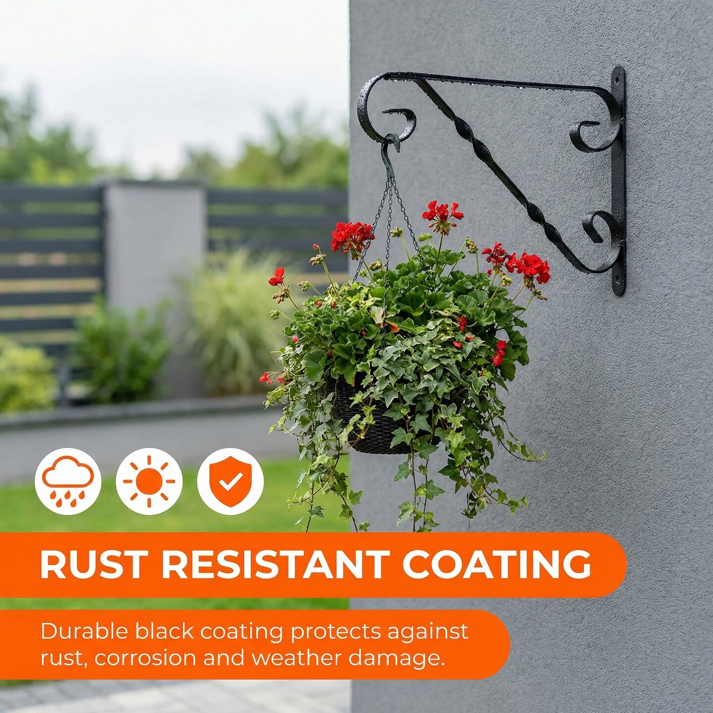 Scroll-Design Metal Wall Bracket for Hanging Accessories and Flowerpots for Indoor & Outdoor Use