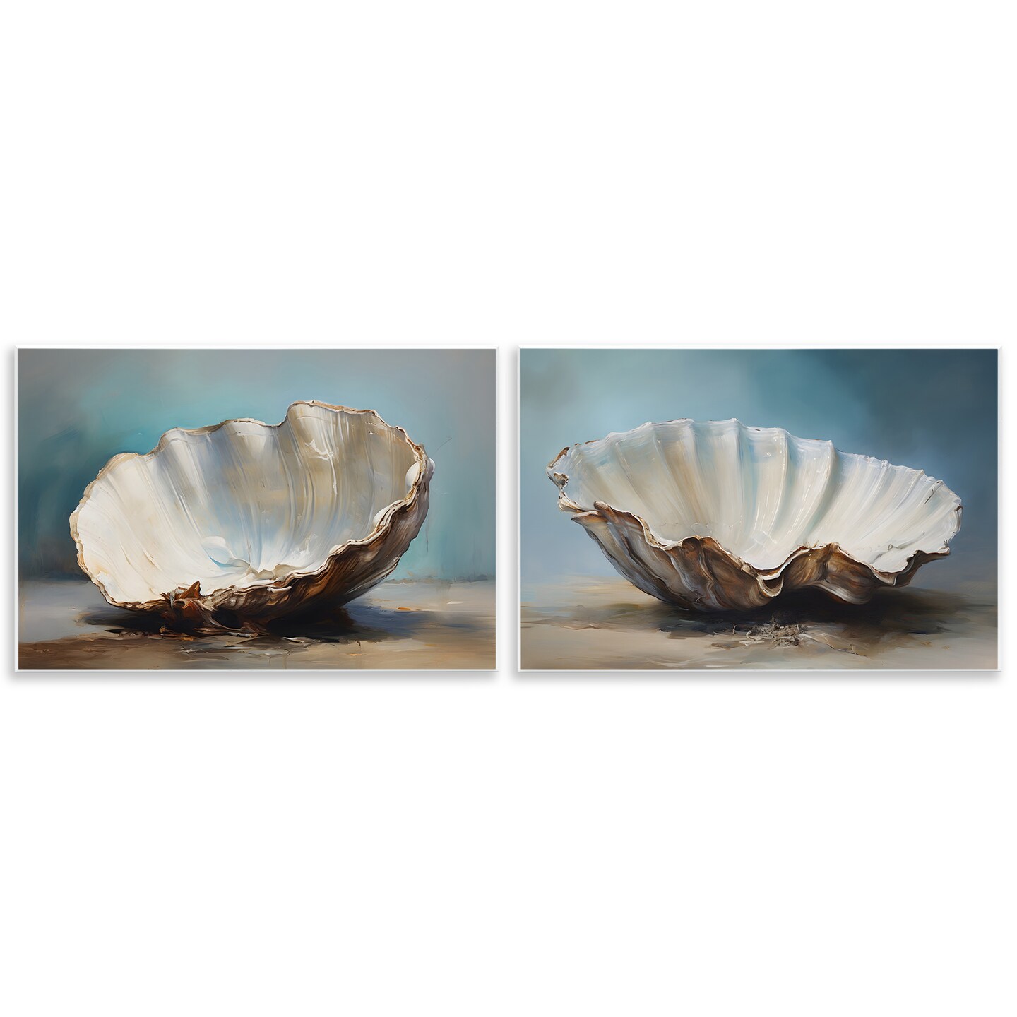 Stupell Industries Fresh Beach Finds Shells 2 pc Wall Plaque Art Set Design by Petal Prints Design