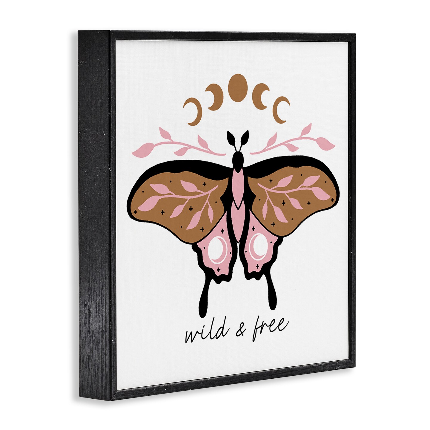 Stupell Industries Wild &#x26; Free Moth Framed Giclee Wall Art Design by Ahmed Sameh Hussein
