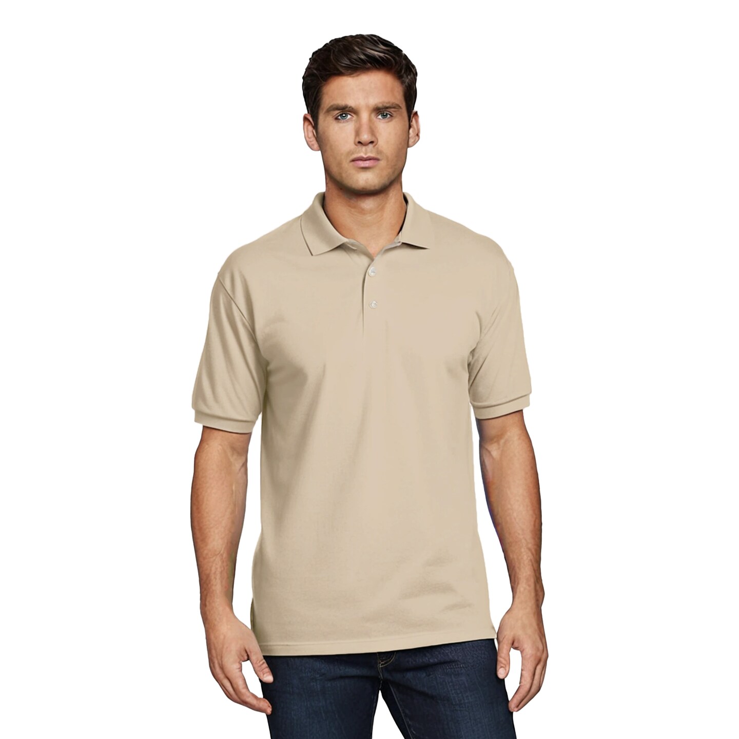 Gildan Jersey Short Sleeve Polo T-Shirt for Men Mix Colour Adult Dryblend Tee