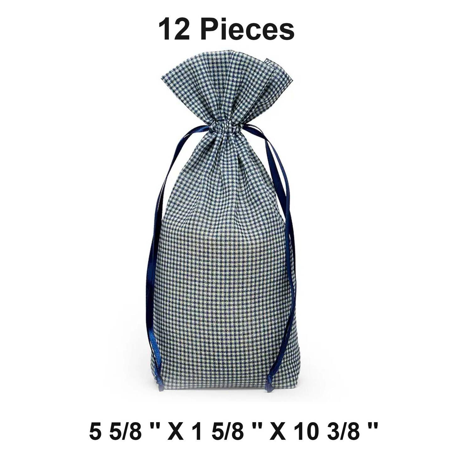 Classic Gingham Cotton Bag 5 5/8&#x22; x 1 5/8&#x22; x 10 3/8&#x22;