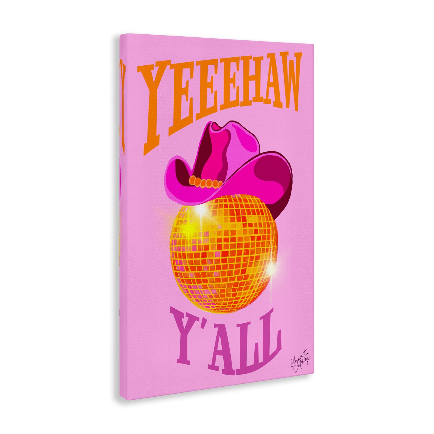 Stupell Industries Yeehaw Y'all Disco Cowboy Canvas Wall Art Design by Elizabeth Medley