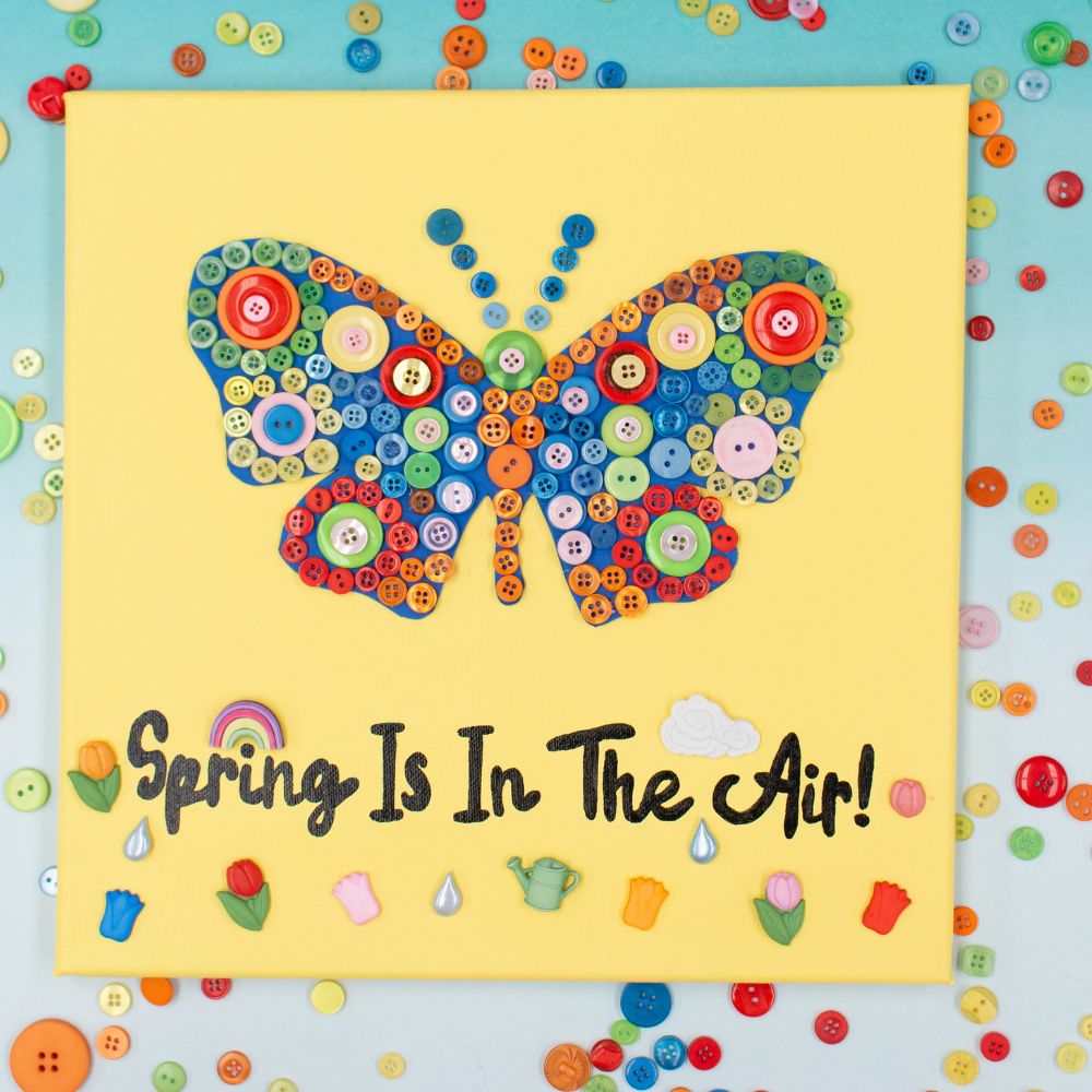 Garden Theme Decorative Buttons, 50-Pack, Spring Designs with Flowers, Ladybugs, Butterflies, 3D Shank Style for Crafts