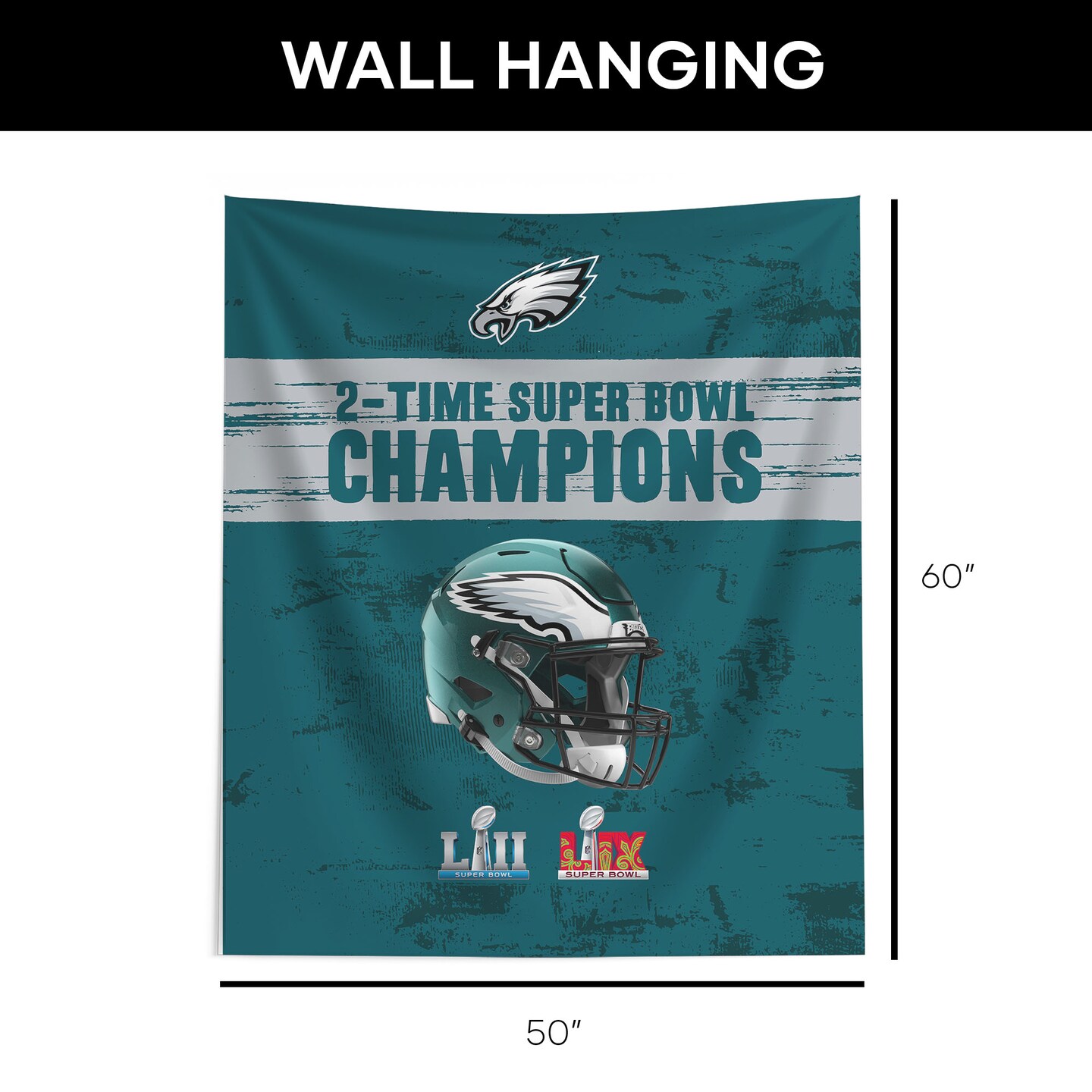 NFL Philadelphia Eagles 2025 Super Bowl LIX Multi Champ Legends Wall Hanging 50X60 Inches