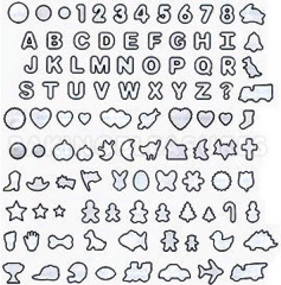 Cookie Cutters Set 101-Piece Alphabet Numbers Holiday Shapes Set