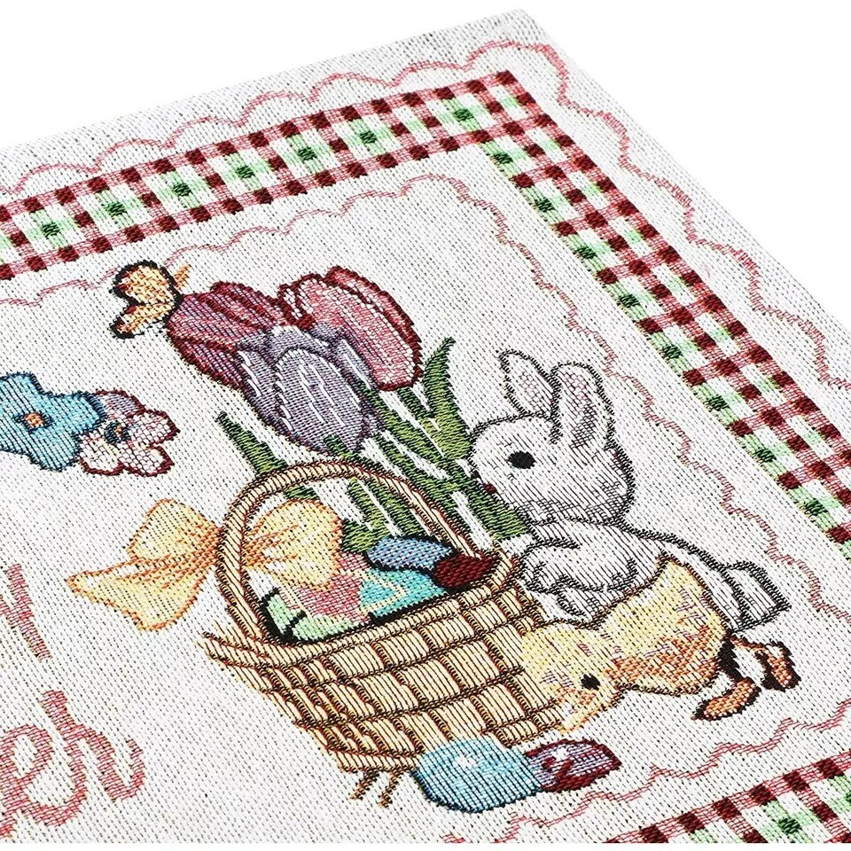4x Easter Woven Placemats Set for Dining Table, Spring Party Favor Decoration