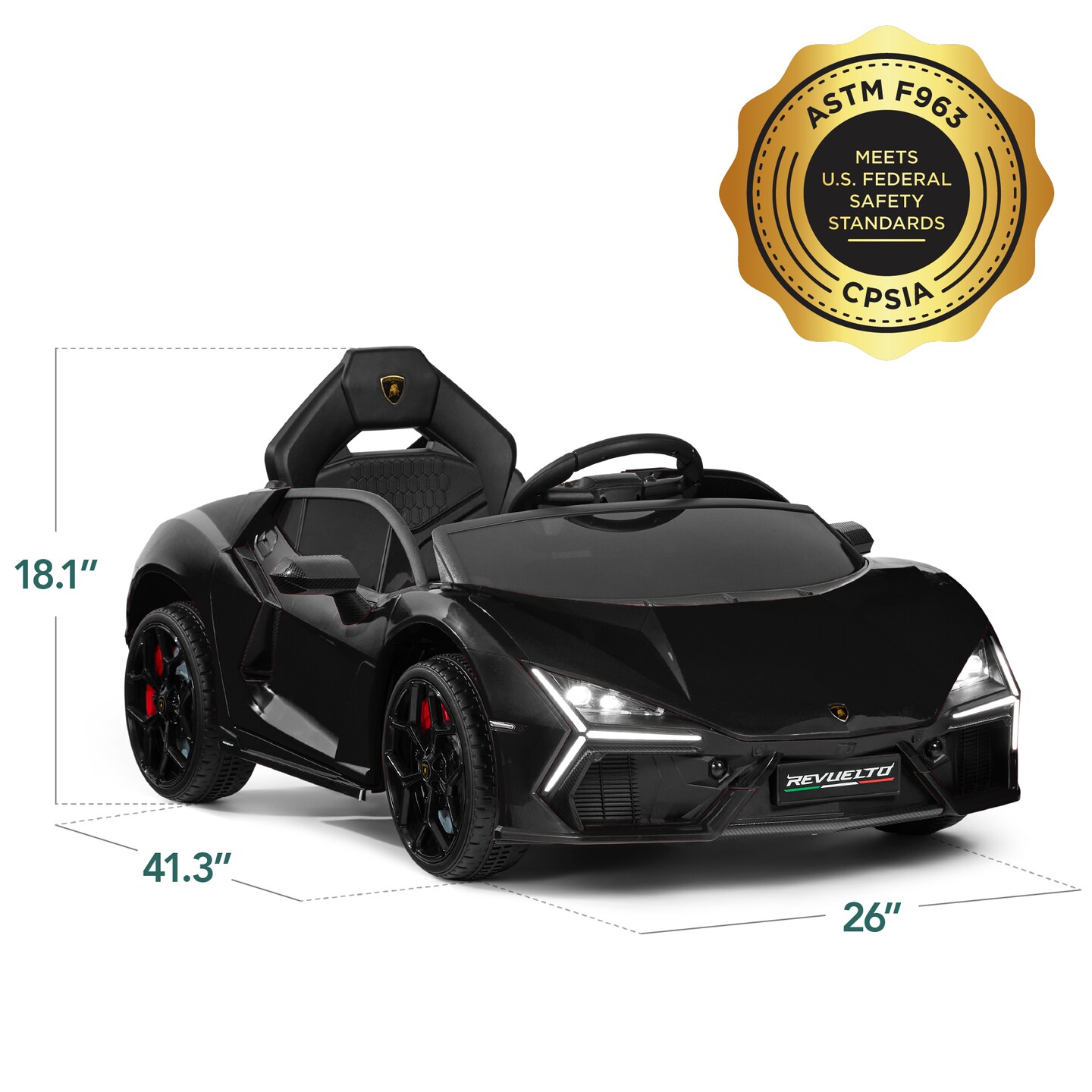 Best Choice Products Kids 12V Ride-On Car Officially Licensed Lamborghini Revuelto w/ Remote, LED Lights