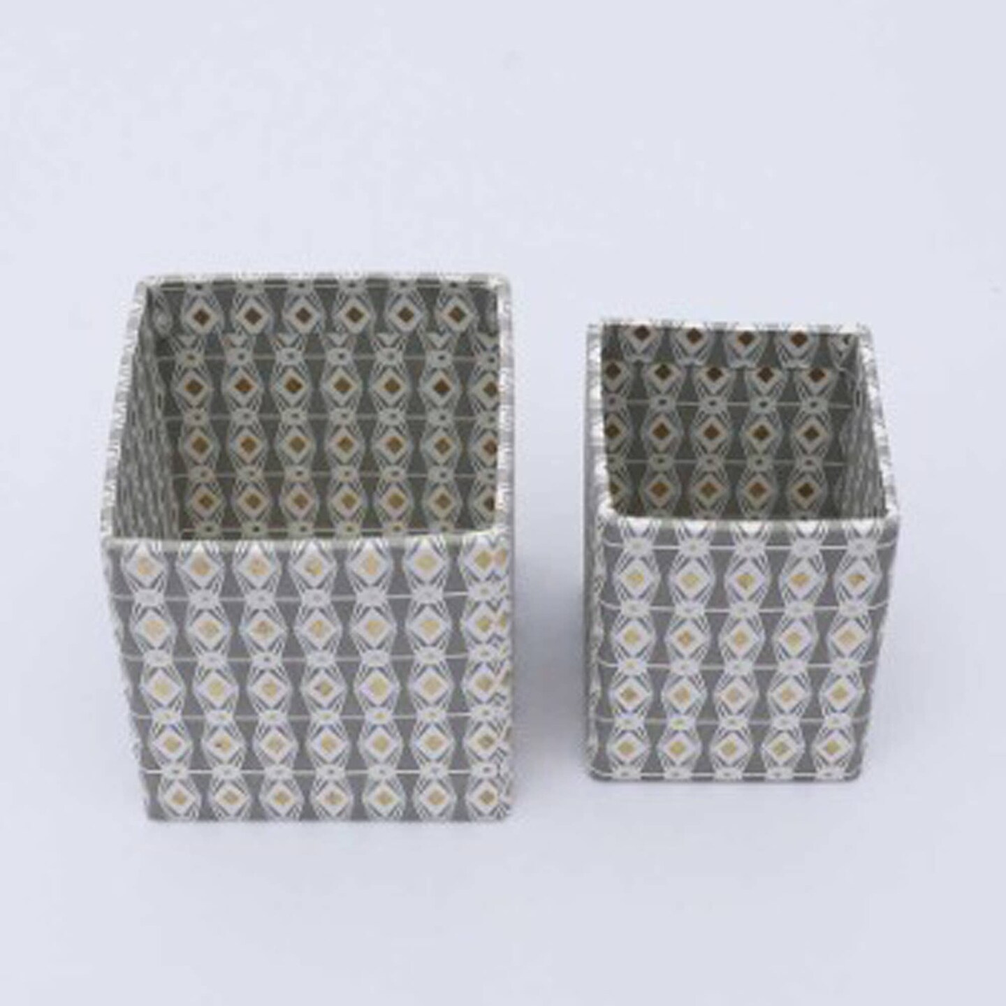 Handmade Geometric Square Pen Holder/Pen Stand -Set of 2