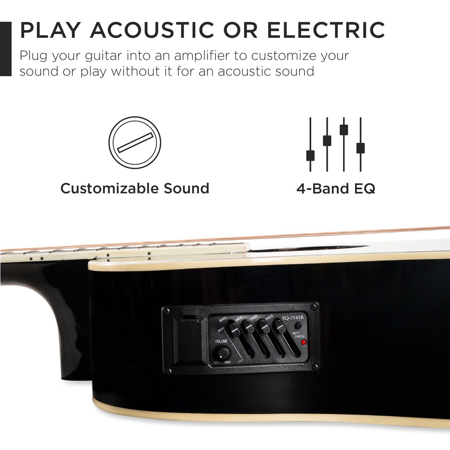 Best Choice Products Beginner Acoustic Electric Guitar Starter Set 41in w/ All Wood Cutaway Design, Case