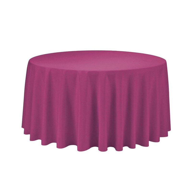 108" Round Polyester Seamless Tablecloth