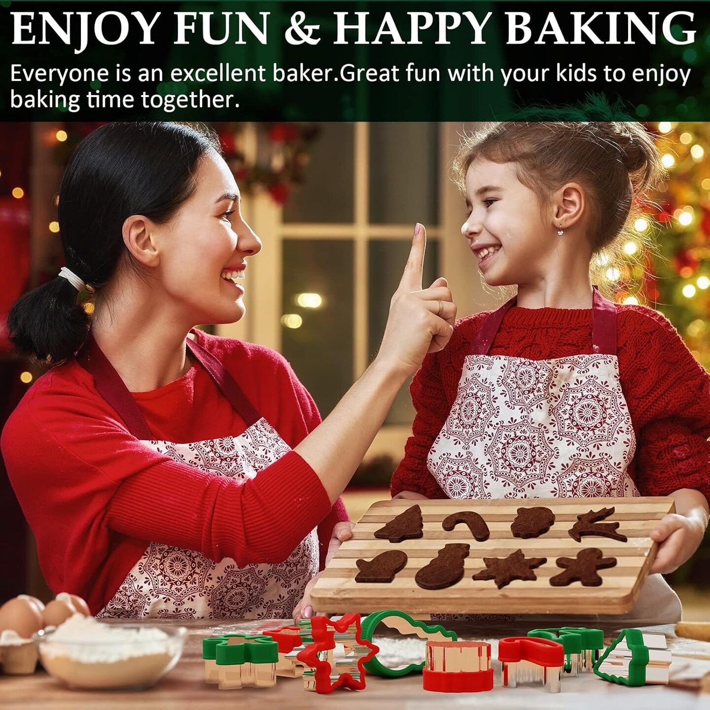 8 Piece Christmas Cookie Cutter Set with Comfort Grip