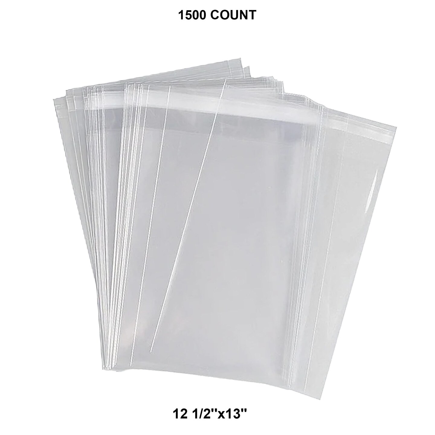 1.2 Mil Self-Sealing Poly Bags 12 1/2&#x27;&#x27; x 13&#x27;&#x27; with Lip