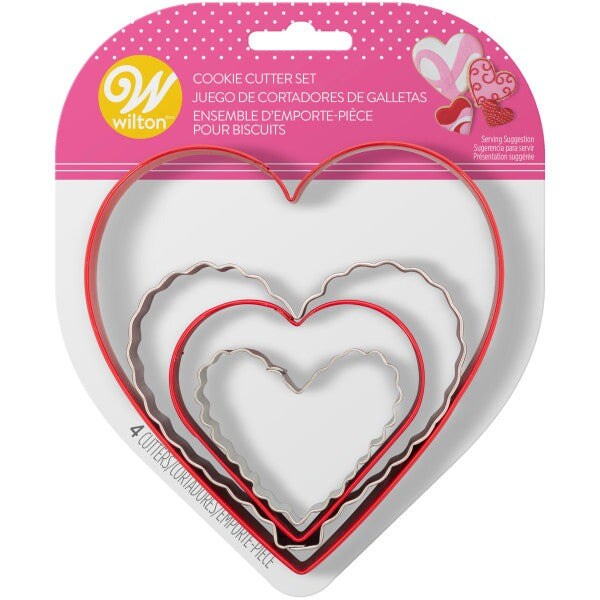 Wilton Nesting Heart-Shaped Cookie Cutters 4-Piece Set Ruffled
