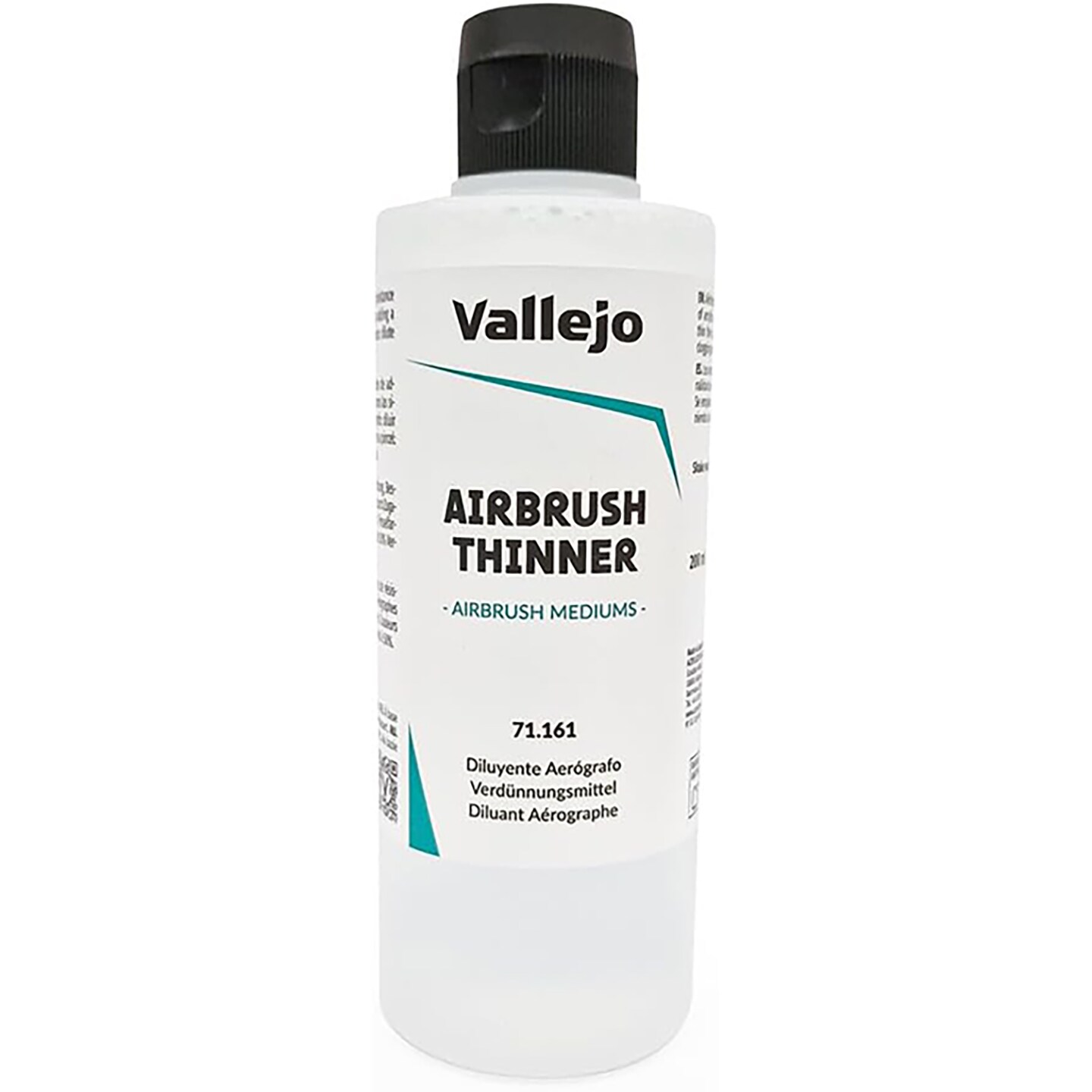Vallejo Paints: Airbrush Thinner 71161 - 200ml Bottle, Professional Grade Paint Thinning Solution For Precise & Smooth Airbrushing, Model & Miniatures