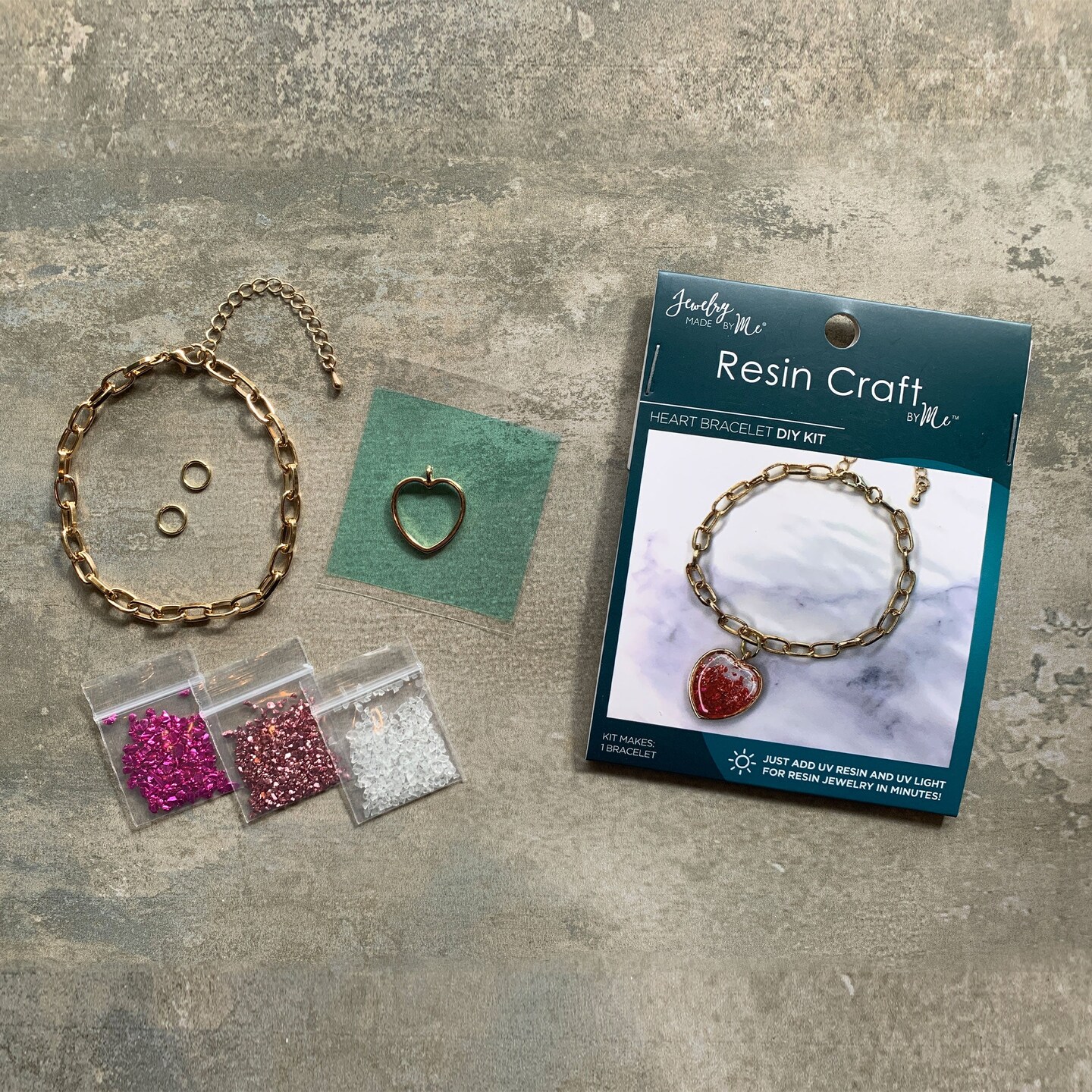 Resin Craft By Me&#x2122; Ombre Heart Bracelet UV Resin DIY Kit