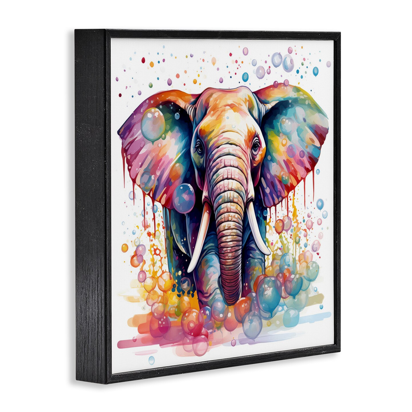 Stupell Industries Bubble Pattern Elephant Framed Giclee Wall Art Design by Mary Cunningham