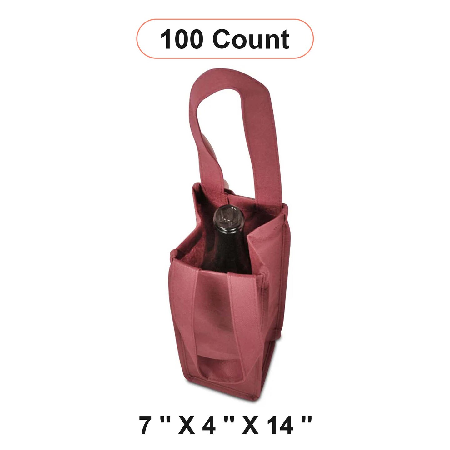 Non-Woven Reusable Wine Carry Bag Practical 7&#x22; x 4&#x22; x 14&#x22;
