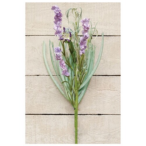 16&#x201D;Long Lakeside Lavender Pick with Foam Leaves and Greenery