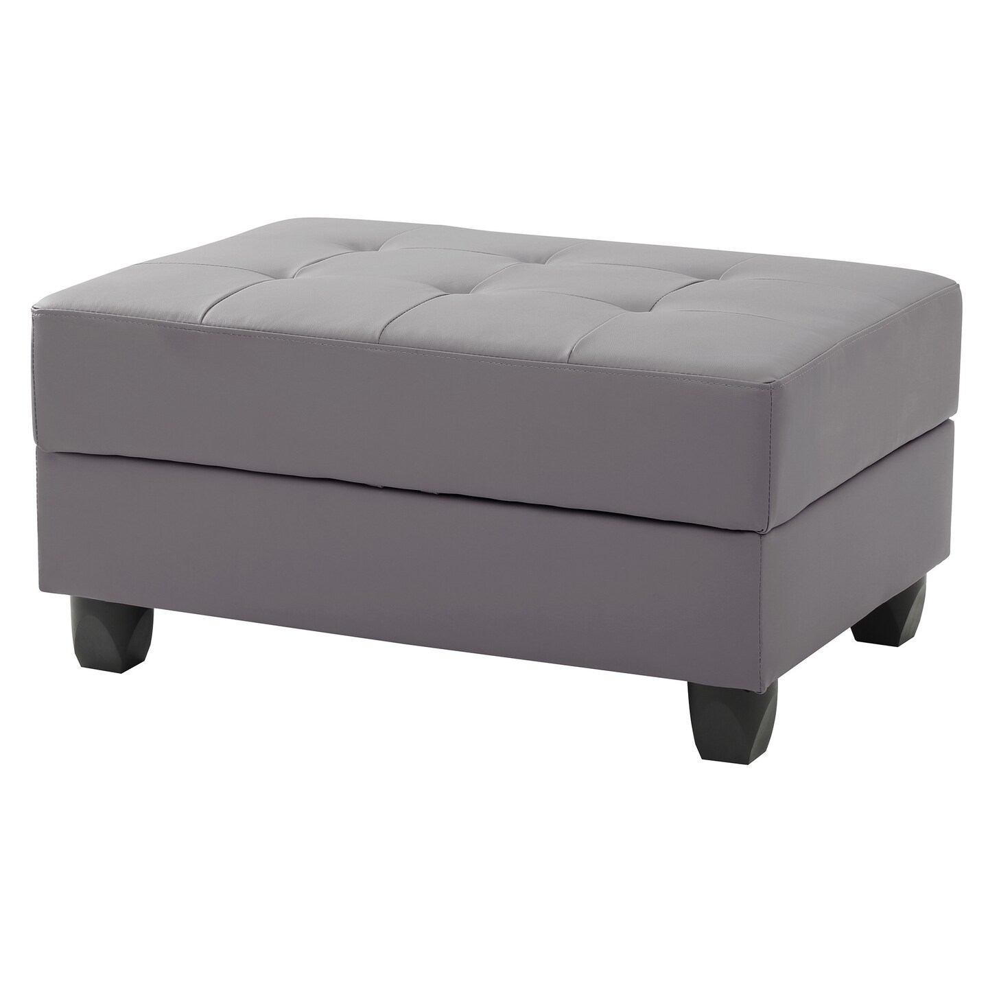 Contemporary Home Living Faux Leather Upholstered Storage Ottoman - 37&#x22; - Gray