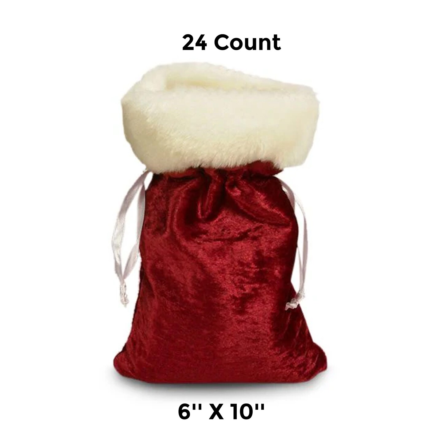 Medium Velvet Faux Fur Holiday Bag 6&#x22; x 10&#x22;