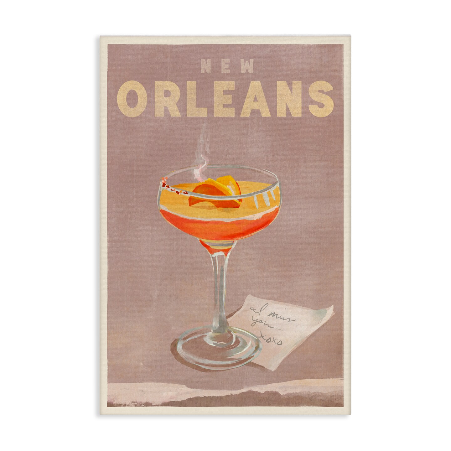 Stupell Industries New Orleans Cocktail Canvas Wall Art Design by The Whiskey Ginger