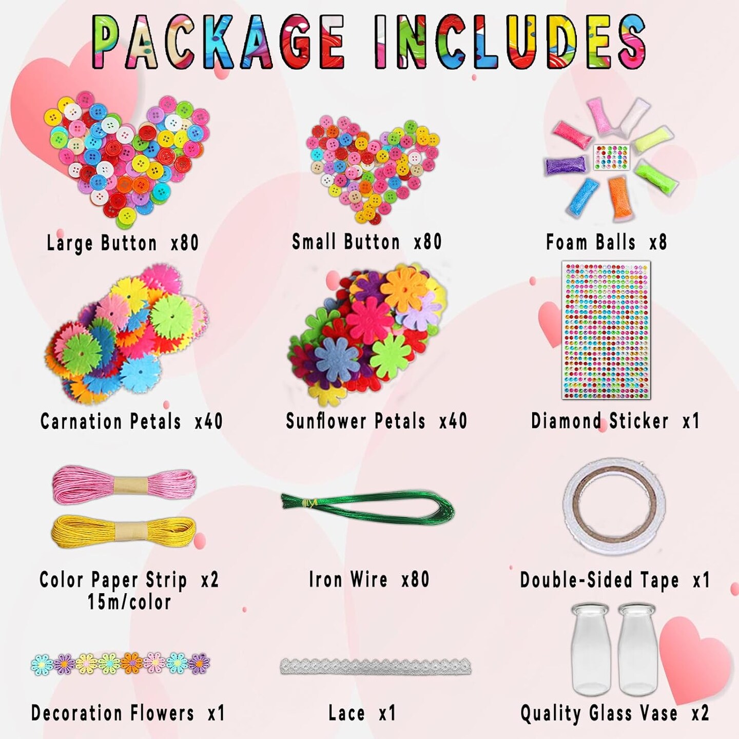 Crafts for Girls Ages 6-10 Make Your Own Flower Bouquet with Buttons and Felt Flowers