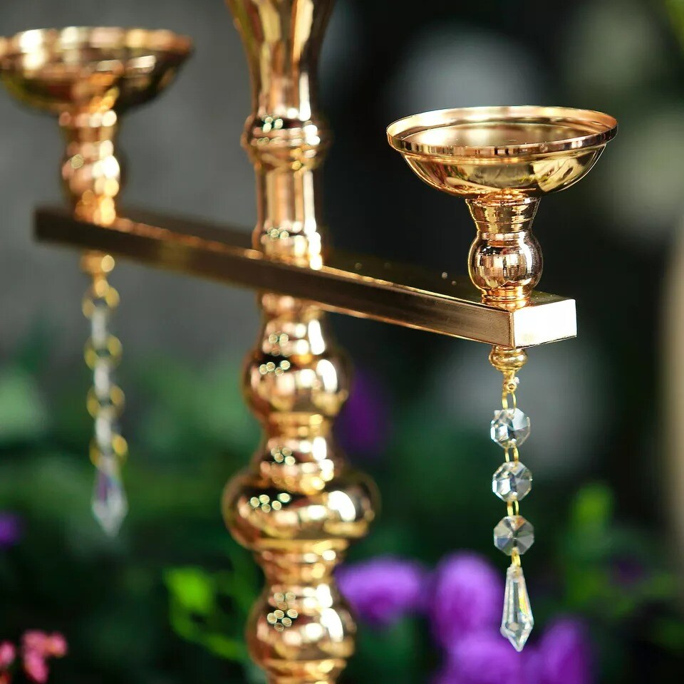 23-Inch tall Gold Candelabra Candle Holder Party Wedding Centerpiece Home Gift
