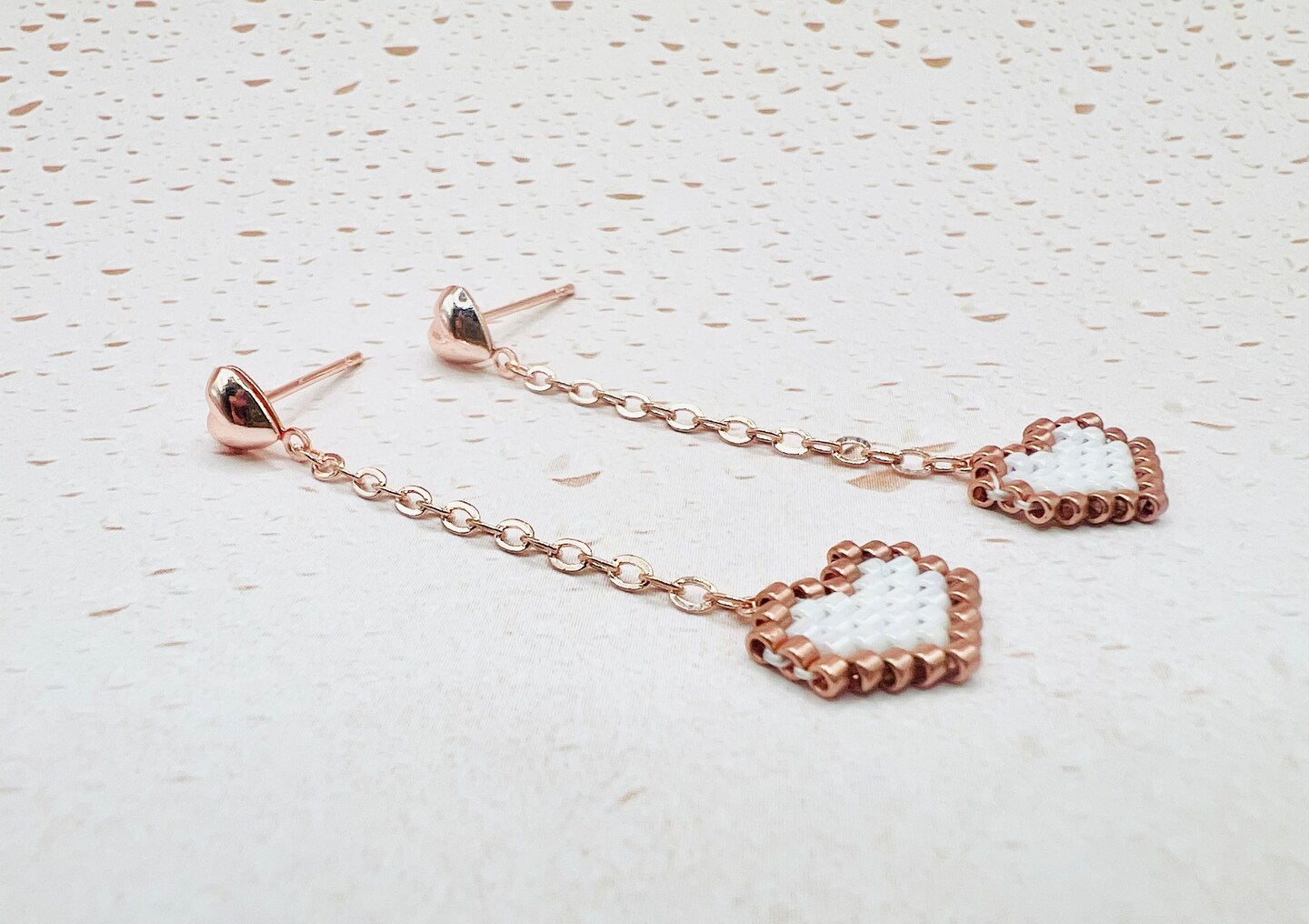 Rose Gold Heart Dangle Earrings MakerPlace by Michaels