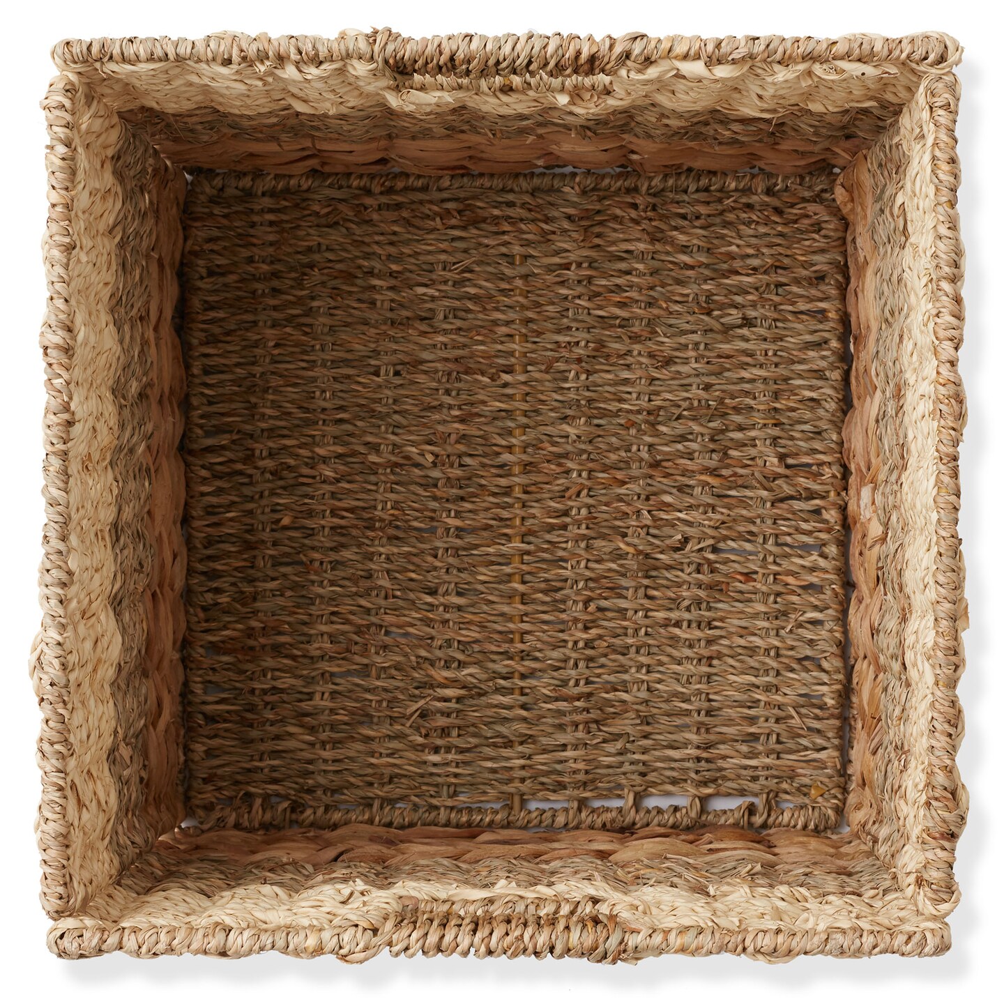 Casafield 10.5&#x22; x 10.5&#x22; Mixed Weave Storage Basket Sets, Natural Woven Hyacinth Seagrass Wicker Storage Cube Bins for Bathroom, Bedroom, Laundry, Pantry, Shelves
