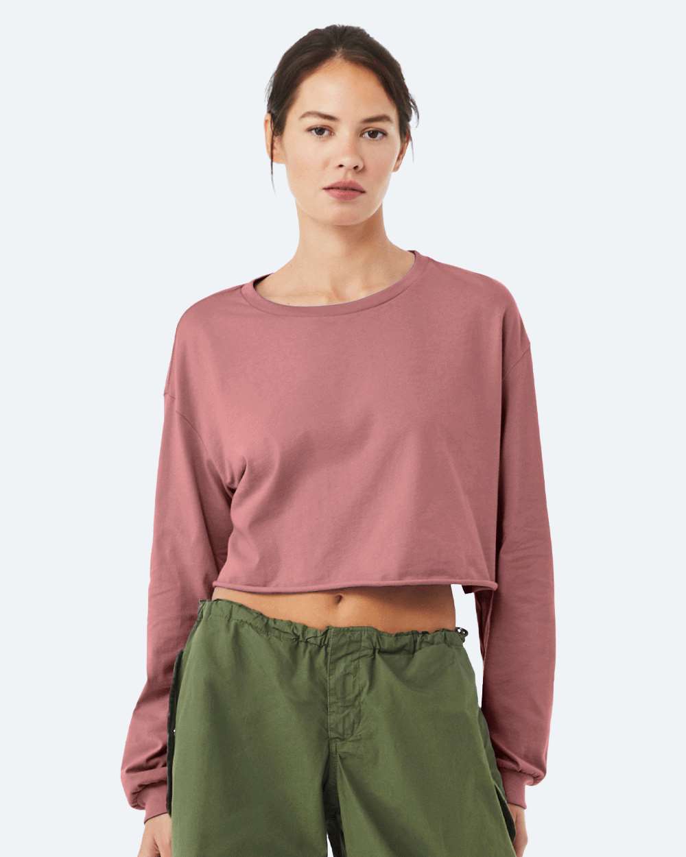 BELLA + CANVAS® Women’s Cropped Long Sleeve Fashion Top for Casual Wear & Custom Print Crop Tee