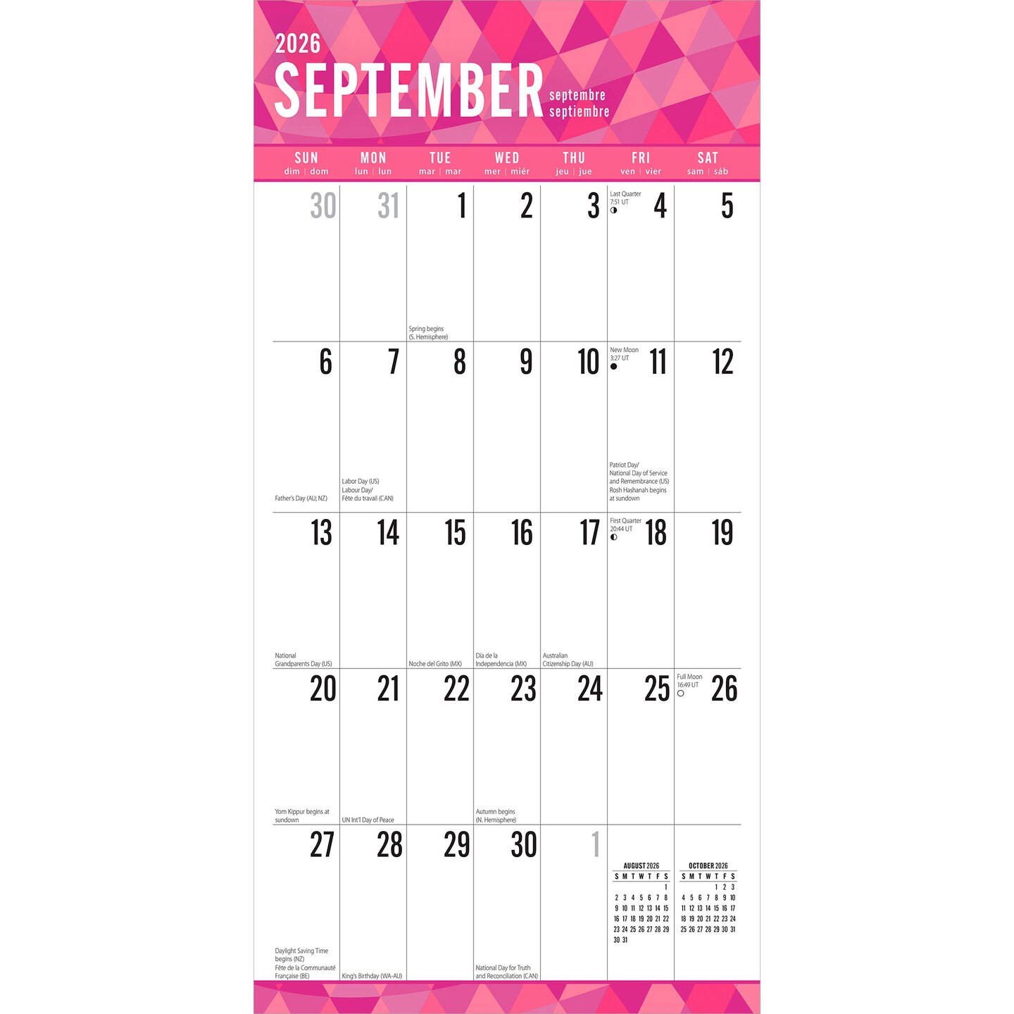 Jumbo Grid Large Print | 2026 12 x 24 Inch (Hanging) Monthly Square Wall Calendar | Matte Paper and Foil Stamped Cover