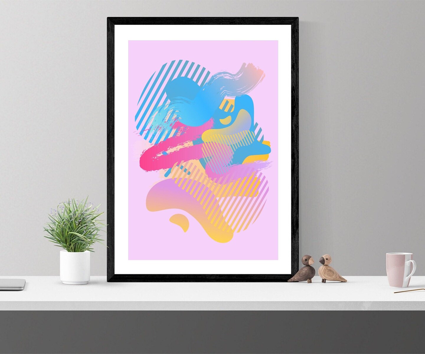 Abstract Artwork Wall Art Shape Design Wall Decor K Classic Framed Canvas Prints Framed art