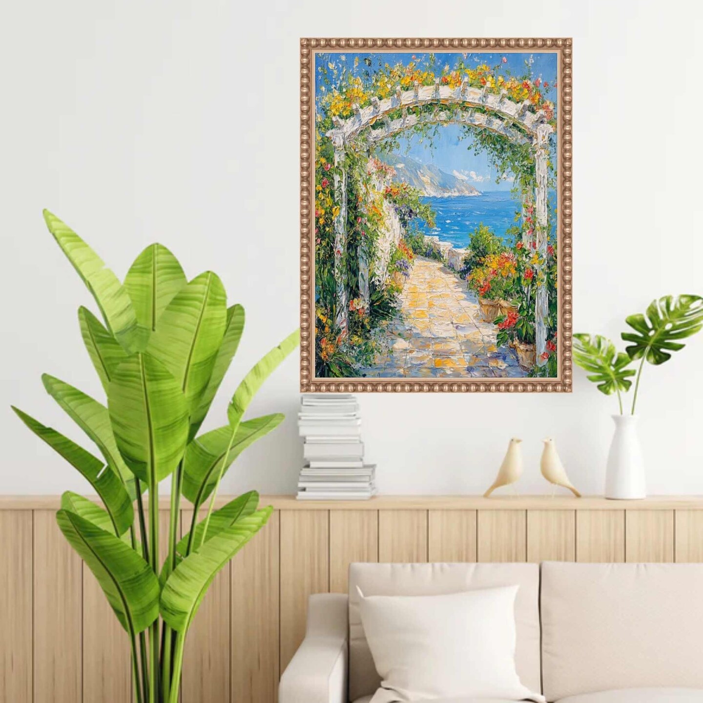 Silver Leaf - Slim Beaded 11x14 Custom Wall Picture Frame With Luxury Gold Finish