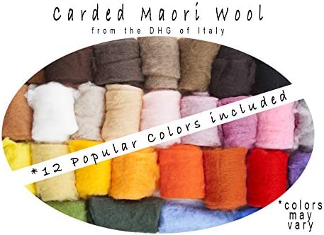 Complete Needle Felting Craft Starter Kit for Beginners, Premium Tools and Supplies, 17 Colors Wool, 6 Needles Color Coded, Wool Felting Pad, Leather Finger Guards, Storage Case