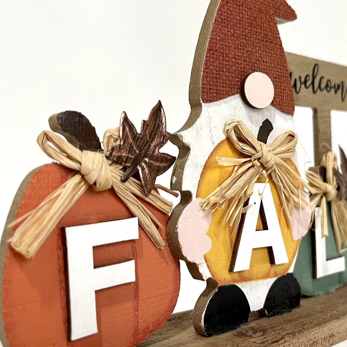 Wooden Gnome Sign Fall Decorations